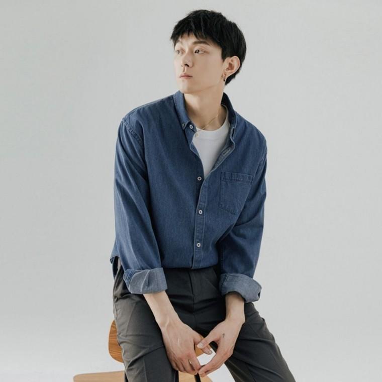 데님 셔츠 청남방 가을 남성 긴팔 연청 진청 신상 가을옷 가을용 스타일 리쉬 오버핏