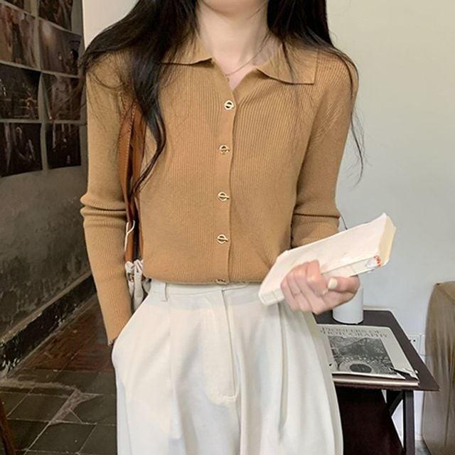 가을가디건 가디건 디자인 캐주얼 금장 카라 여성 가을의류 단추