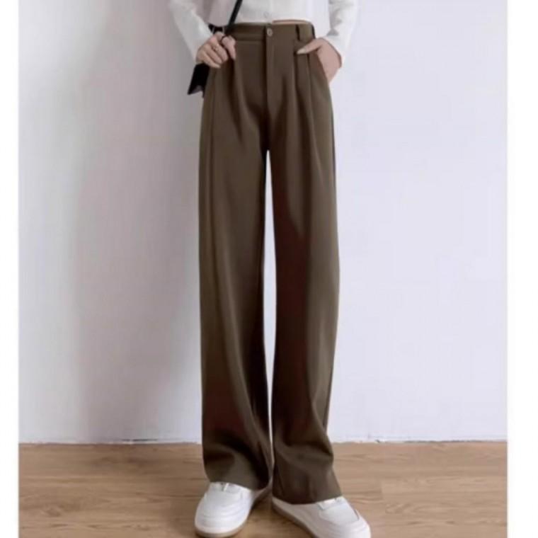 하이웨스트바지 와이드팬츠 가을 데일리 오피스룩 링클프리 여성 여름 핀턱 팬츠