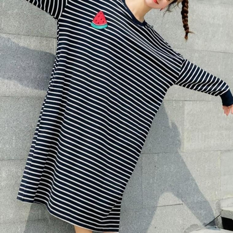 봄 가을 빅사이즈 오버핏 파자마 원피스 잠옷 빅사이즈잠옷 여자