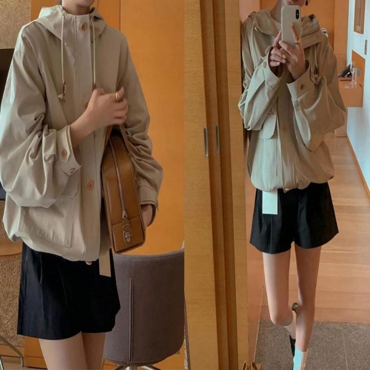 간절기 여성가을점퍼 간절기잠바 여성 가을 후드점퍼 패션 후드 가죽