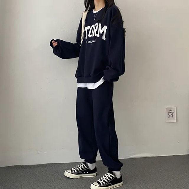 간절기셋업 패션셋업의류 조거팬츠 셋업 맨투맨티셔츠 봄가을셋업 가을 여성