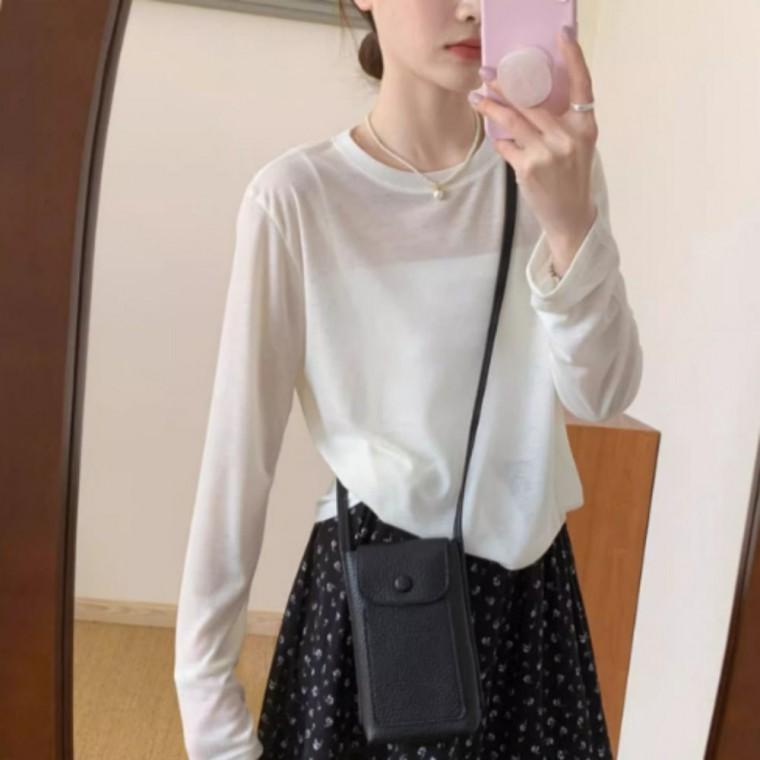 얇은 이너티 기본티셔츠 티셔츠 루즈핏티셔츠 가을 라운드넥 가을티셔츠