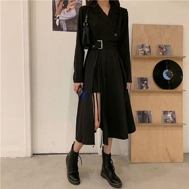 원피스 가을 예쁜 펀칭 긴팔 돌잔치 폴라 가을롱 모던시크 끈나시 롱 편한