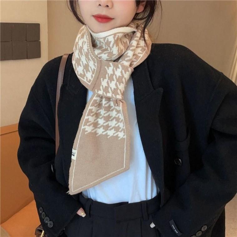 간편 여자 고리형 체크 가을머플러 가을 고리형머플러 심플목도리 체크목도리