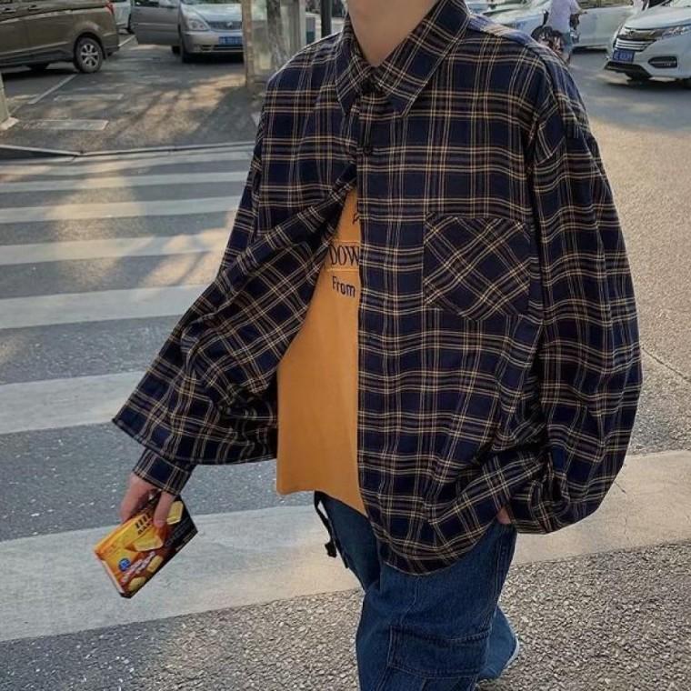 체크 오버핏 클래식 셔츠 가을아우터 남녀공용셔츠