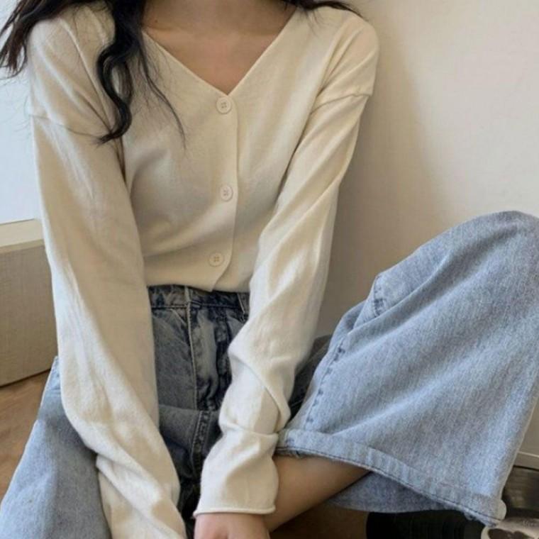 여성긴팔가디건 깔끔한 봄가디건 여자가디건 니트 여자긴팔가디건 긴팔 브이넥 간절기 가디건 봄 여성 가을