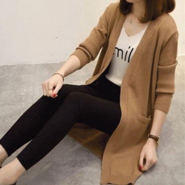 무지 간절기가디건 짚업 롱가디건 겨울 니트가디건 점퍼 가을 숏가디건 롱