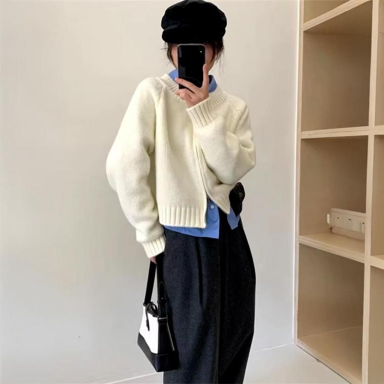 JS MU양방향지퍼니트가디건 집업가디건 루즈핏 가을 점퍼