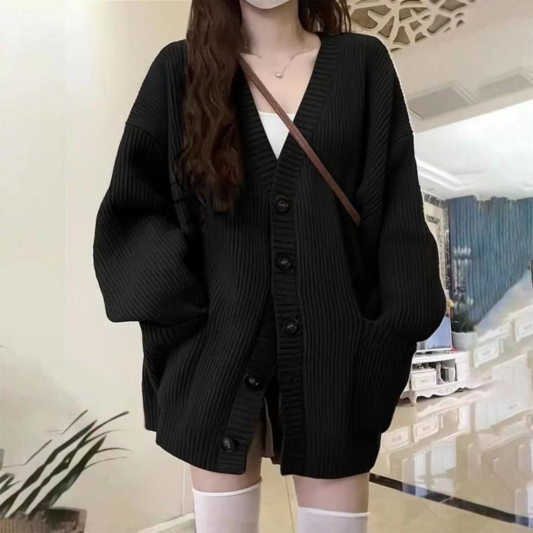 JS TF두툼오버핏가디건 단추가디건 루즈핏 가을 점퍼