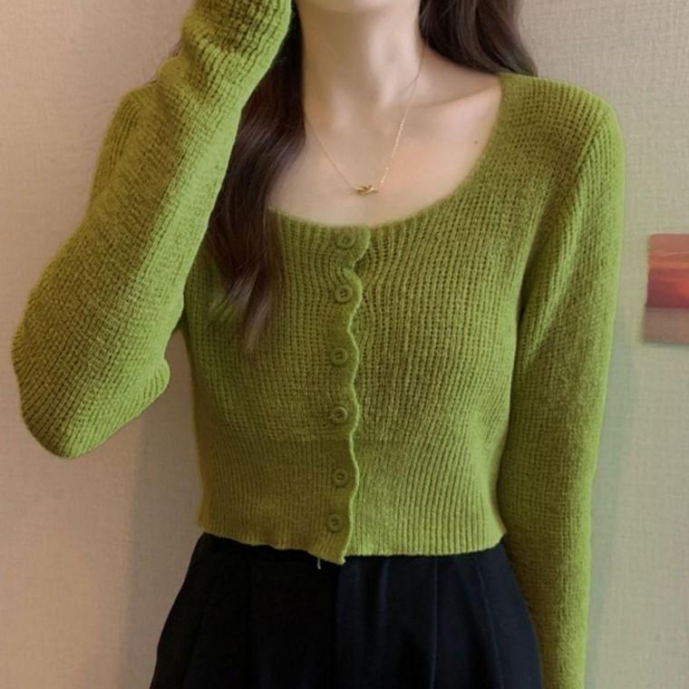 가을 분위기 크롭 패션아우터 발랄한 니트가디건 여성가디건 4컬러 봄 여자