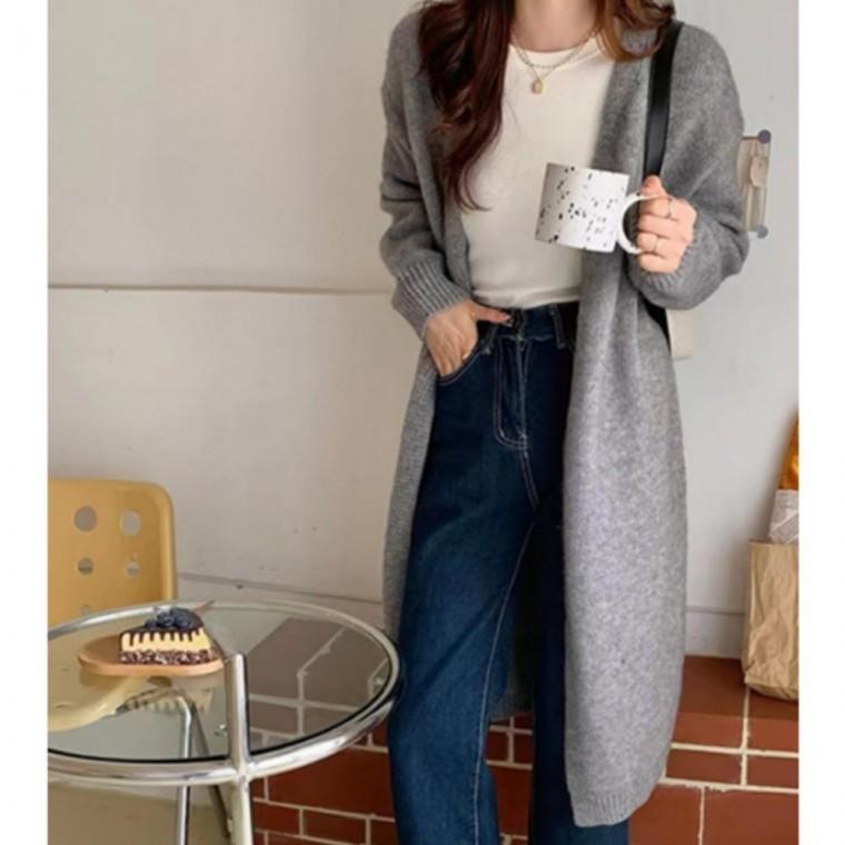 좋은 여자 봄 가을 간절기 니트 롱 가디건 간절기가디건