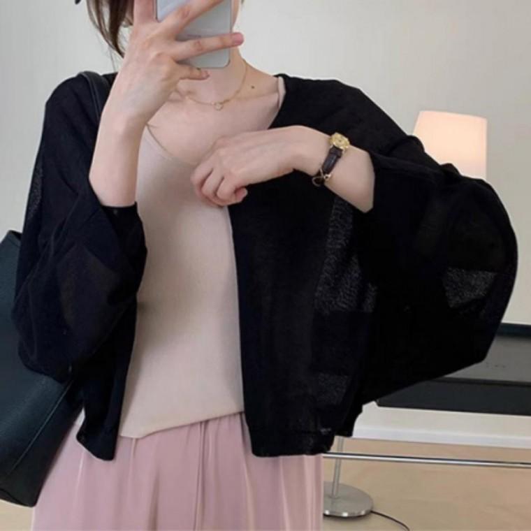 여성 루즈핏 볼레로 가디건 봄 여름 가을 크롭 아우터 상의 데일리 룩 패션 가디건