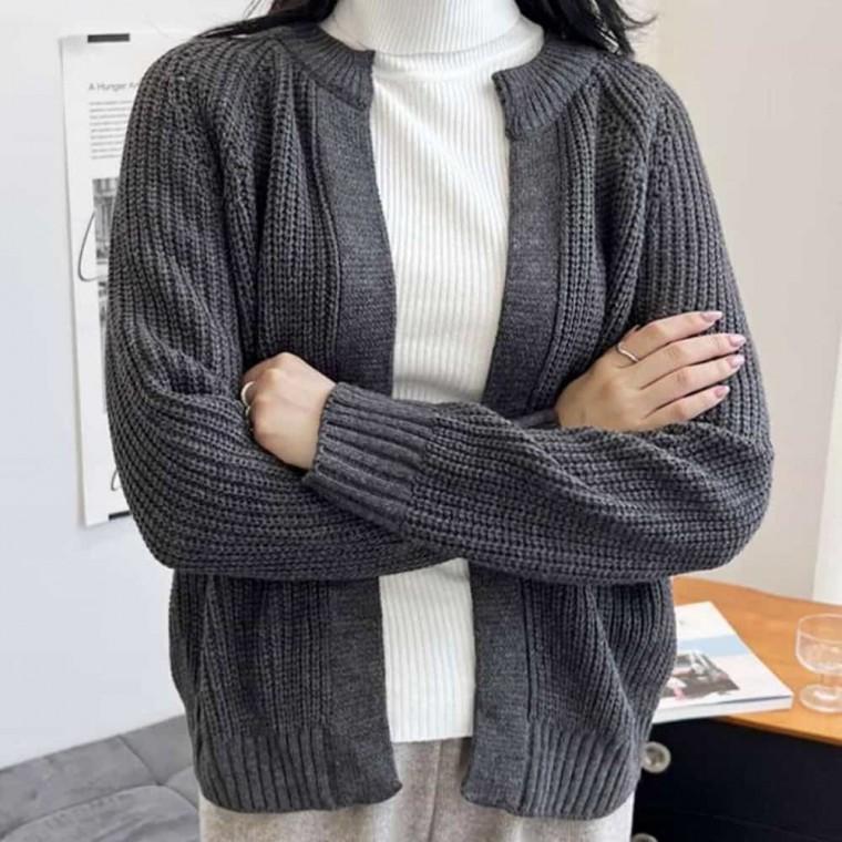 여자오픈니트가디건 가을니트 여자가디건 여성긴팔티