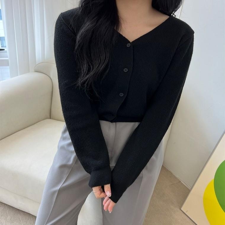 브이넥가디건 6컬러 여자크롭가디건 캐시미어 봄 가을