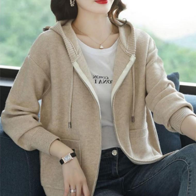 여성 후드 집업 니트 가디건 가을 겨울 간절기 카디건 캐쥬얼