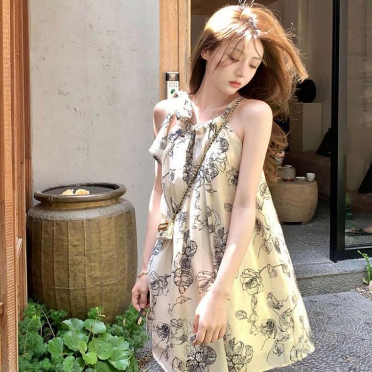여자 여름 휴가 패션 플라워 패턴 슬리브 원피스 편한 랩원피스 롱원피스 반팔 가을 긴팔