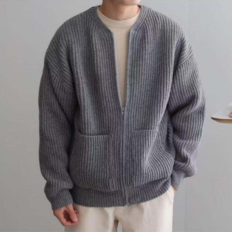 데일리 오버핏 니트 집업 가디건 J 데이트룩 하객룩 가을옷 간절기옷 겨울