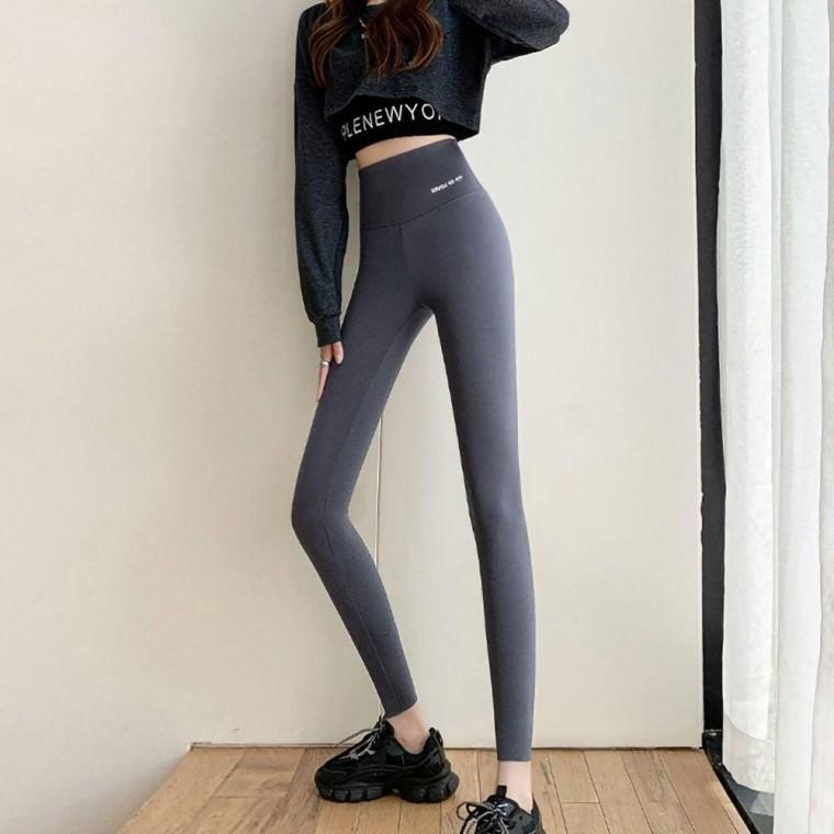 여성 헬스 요가 필라테스 하이 웨스트 심리스 레깅스 여성5부 두꺼운 가을 따뜻한 조깅