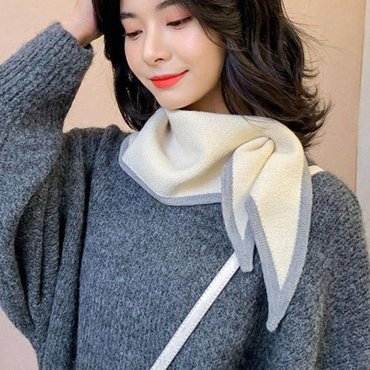 방도 쁘띠스카프 심플 가방스카프 가을스카프 쁘띠카프 롱스카프 배색 뾰족