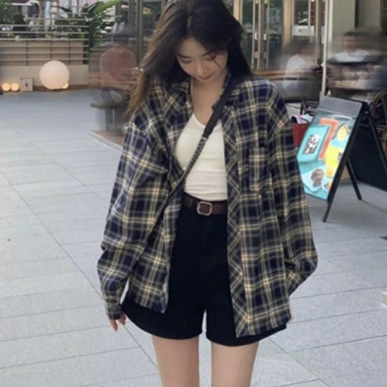 스트링 크롭 볼레로 가디건 여성 니트 체크남방 오버핏남방 봄가을남방 캐주얼남방 남