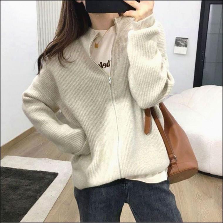 가을 아우터 여자 집업 3컬러 집업 가디건 니트 골지 베이직
