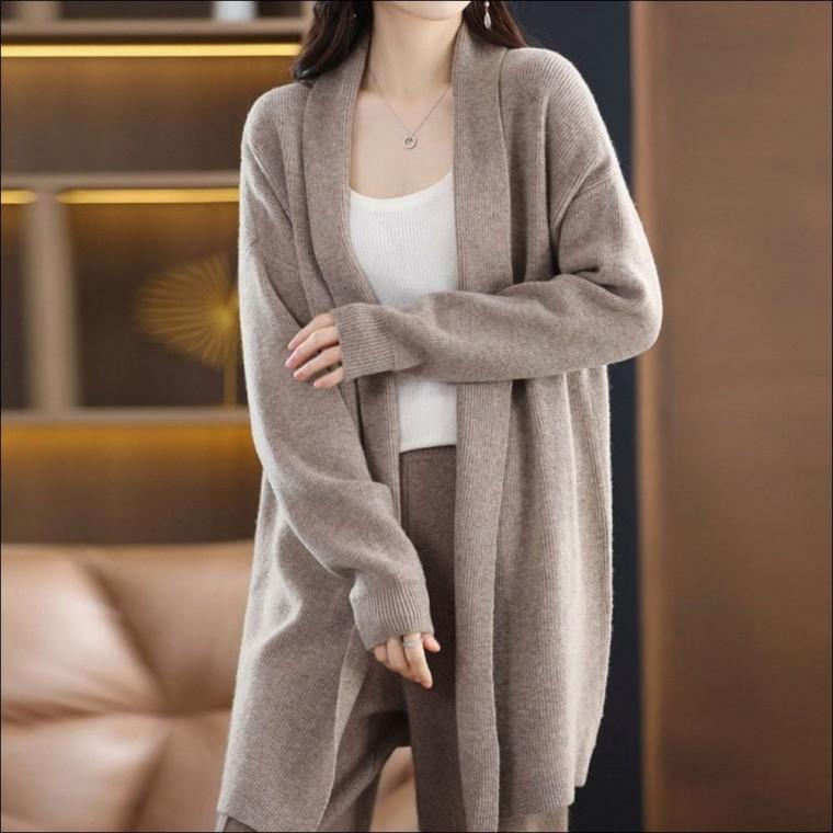 노버튼 여성 아우터 루즈핏 간절기 가디건 니트 봄가을 숄