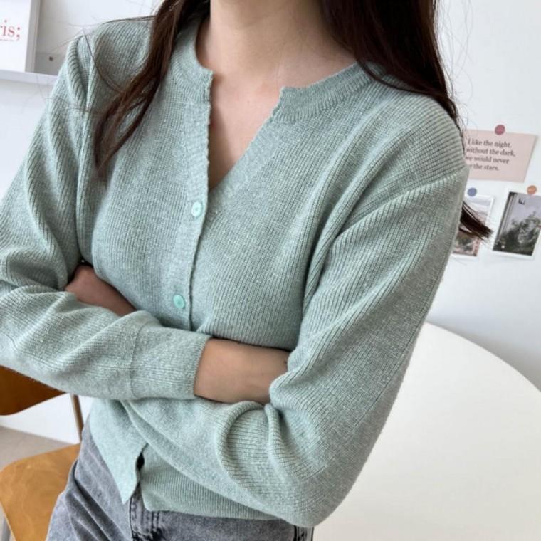 여성 하찌 가디건 봄가을 베이직 라운드넥 유넥 긴팔 루즈핏 편안한 데일리 코디
