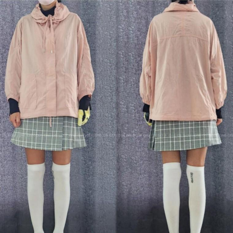 여성 칠부 점퍼 봄가을 간절기 국내제작 바람막이 아노락 가벼운 외출용 외투
