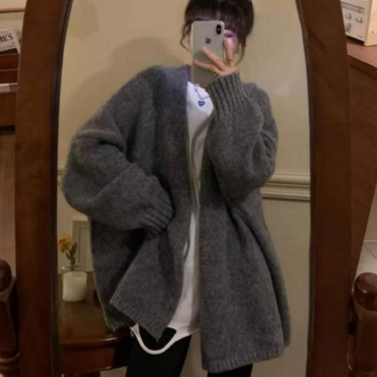 여성 숄 가디건 봄가을 루즈핏 하프 노카라 노버튼 편안한 무드 내추럴 아우터