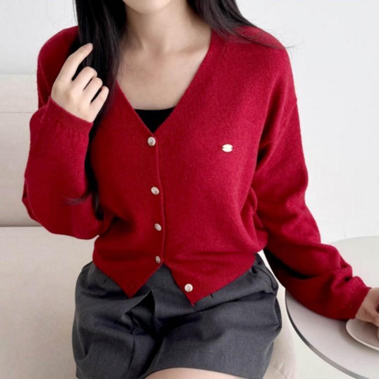 여성 브이넥 가디건 봄가을 데일리 긴팔 베이직 아우터 기본에 충실한 머스트해브