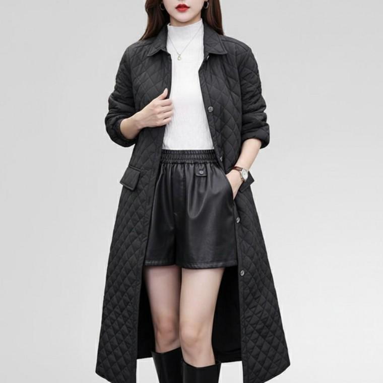 가벼운 누빔 롱점퍼 여성 가을 겨울 퀼팅 코트 데일리룩 체형커버 아우터