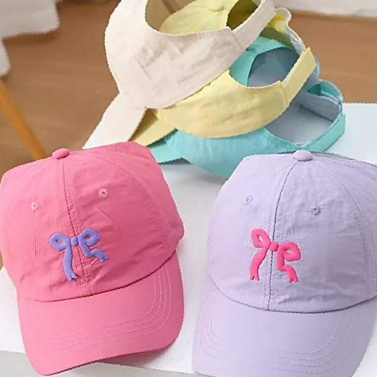 준캡 유아 아동 어린이 리본경량썬캡 야구모자 가림막 봄 여름 가을 자외선차단 챙모자 귀여운