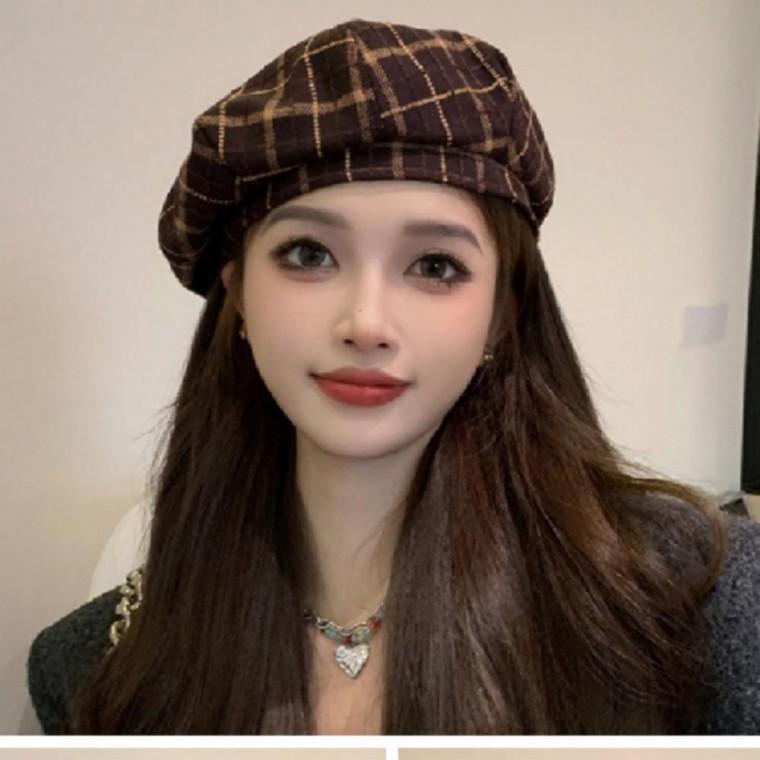 모직 빈티지 겨울 화가 여성 빵 모자 스타일리쉬 베레모 가을