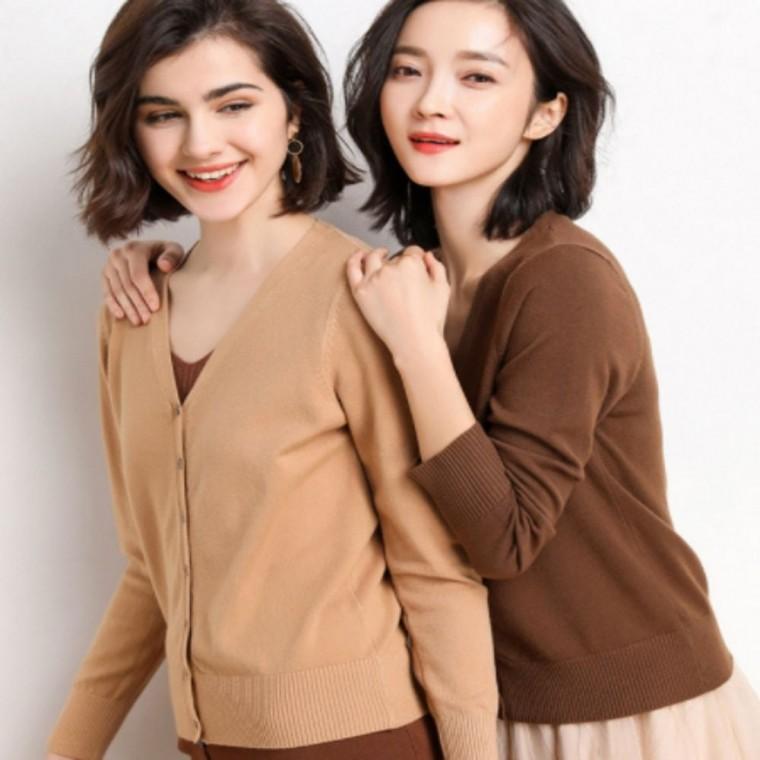 여자 카디건 여자 봄 가을 6컬러 니트 가디건 브이넥