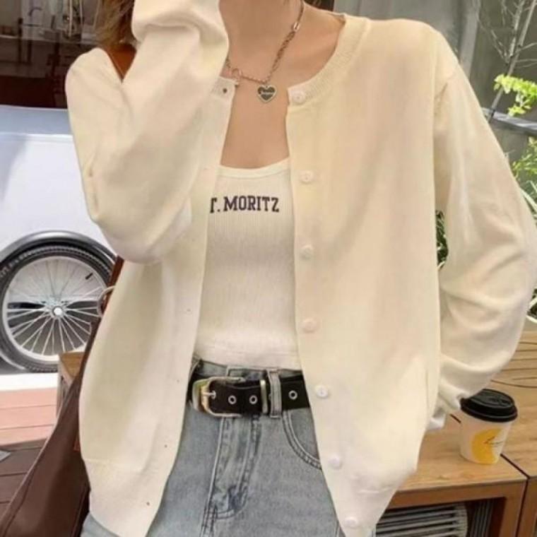 무지 봄 가을 가디건 니트 데일리 기본