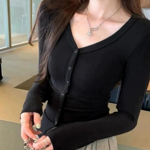 HL] 가디건 티셔츠 슬림 가을 캡내장 여리핏 3컬러