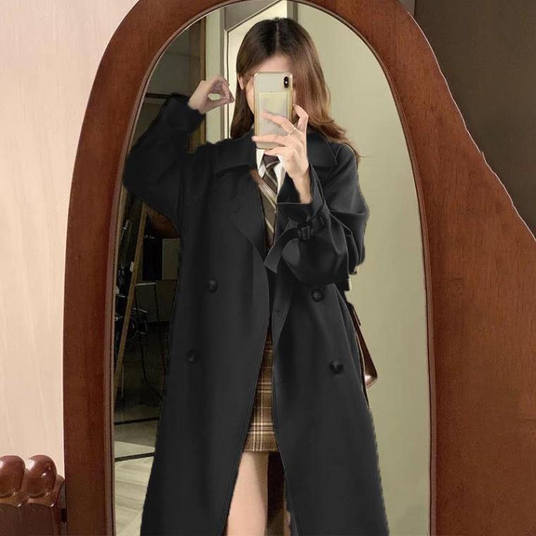 셀라 클래식 루즈핏 더블 트렌치코트 가을 간절기 베이지 롱자켓 오버핏 벨트