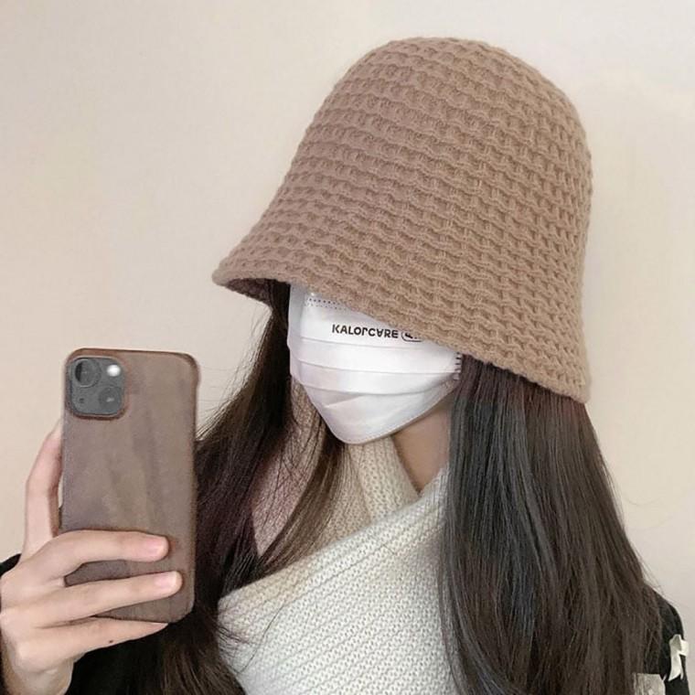 와플 패턴 가을 겨울 외출 패션 베이직 벙거지 모자 여자 기본 디자인 여자모자 방한모자