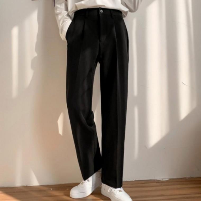 가을 봄 정장 바지 남자 뒷밴딩 일자 9부 슬랙스 팬츠