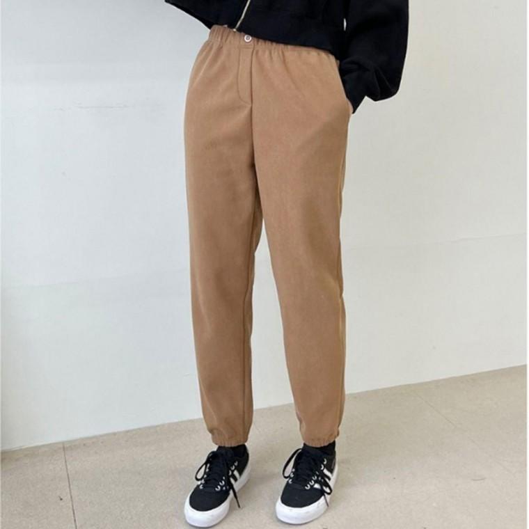 [P20C] 기모 코듀로이 밴딩 골덴 팬츠 조거 고무줄 편한 겨울 가을 여성 트레이닝