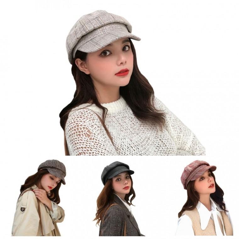 가을 겨울 잔체크 모직 마도로스 빵모자 패션모자 CW00320