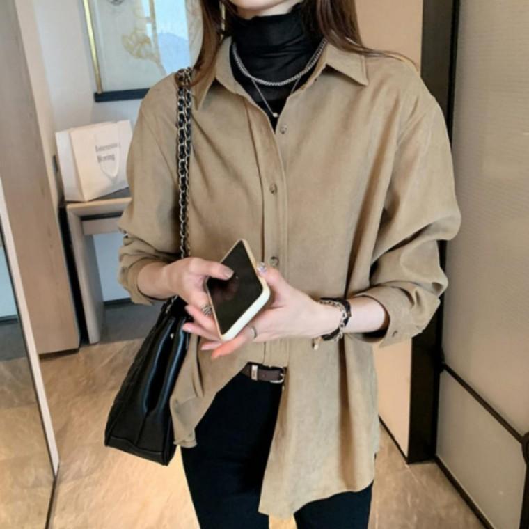 코듀로이 셔츠 남방 여자 가을 캐주얼 데일리