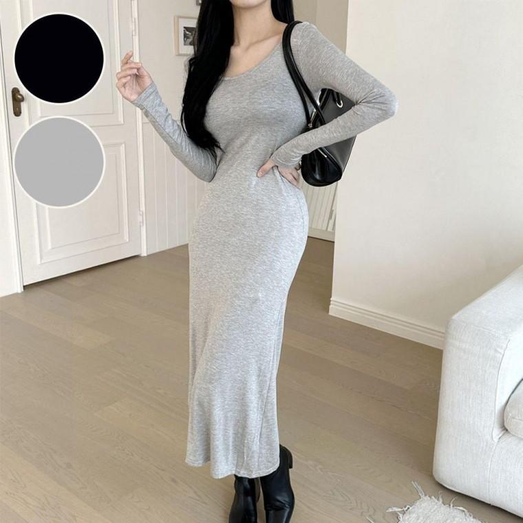 면 봄 꾸안꾸 가을 슬립 롱원피스 기본 홈드레스 긴팔
