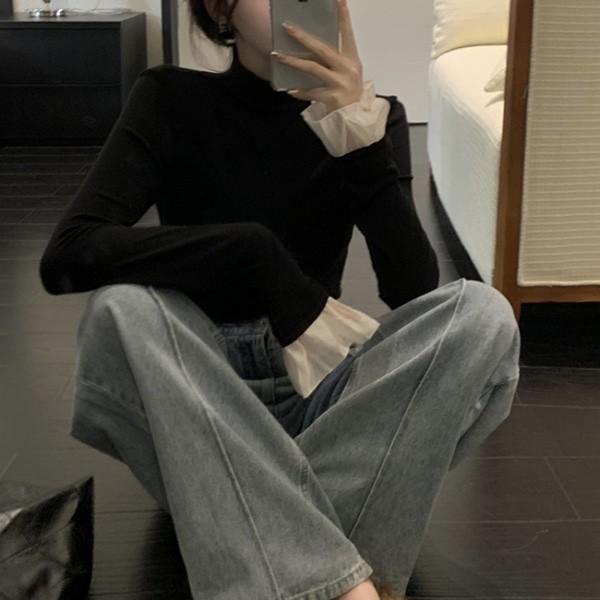 베이직 하이넥 긴팔티 여성 가을 겨울 이너티셔츠