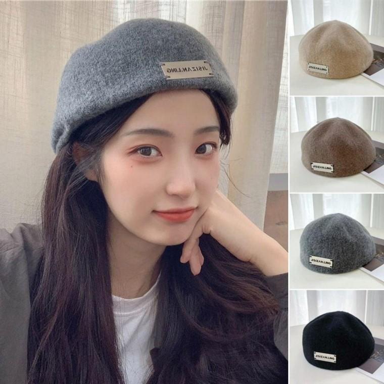 메탈 라벨 3st 베레모 여자 모자 가을 겨울 팔각모 뉴스 보이캡 헌팅캡 마도로스캡