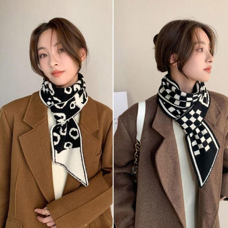 니트 클래식 크로스 머플러 목도리 스카프 체크 남녀 여성 가을 겨울 예쁜