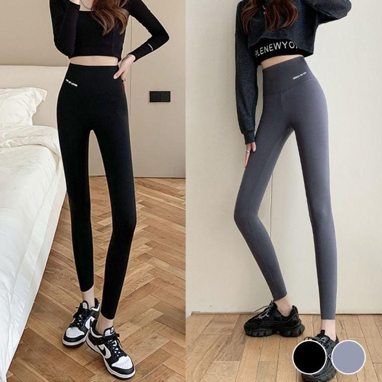 하이웨 이스트 심리스 레깅스 여성5부 필라테스 두꺼운 가을 따뜻한 조깅 여성7부 겨울
