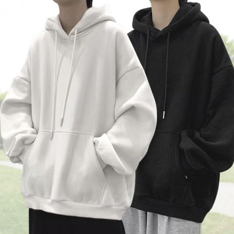 남자 가을 커플 오버핏 티셔츠 긴팔 맨투맨 무지 후드티