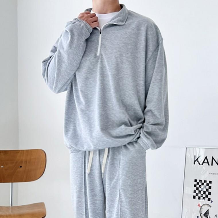 남성 남자 긴팔 티셔츠 반집업 집업 패션 상의 봄 가을 맨투맨 심플 데일리 캐주얼 베이직 티
